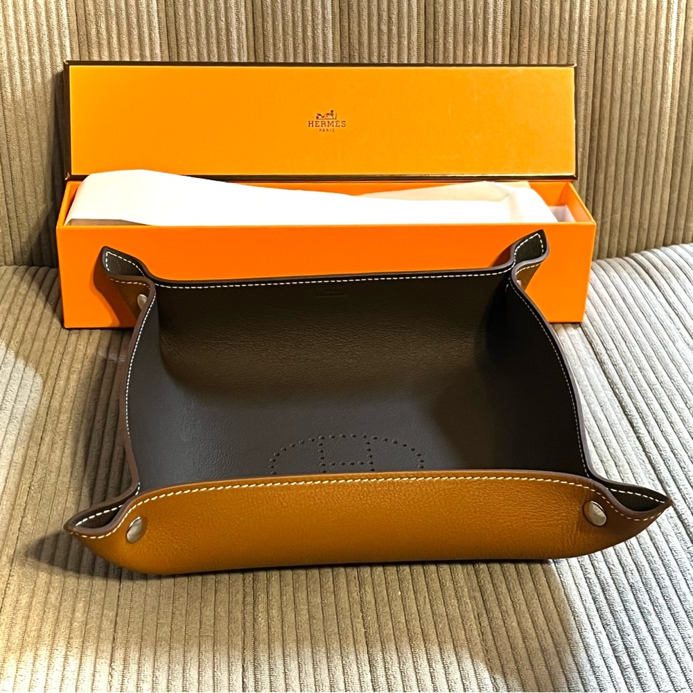 Hermes Mises et Ralences Desk Tray Ebony/Fauve NEW NEVER USED with box  NWT